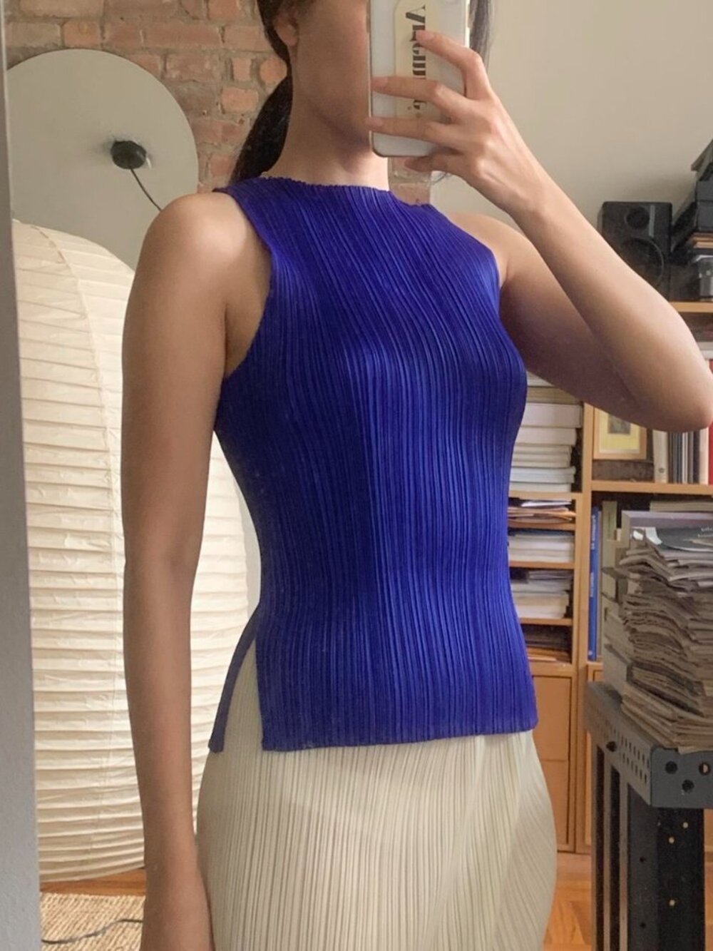 Issey Miyake Pleats Please Blue Purple Tank